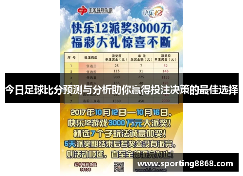 今日足球比分预测与分析助你赢得投注决策的最佳选择